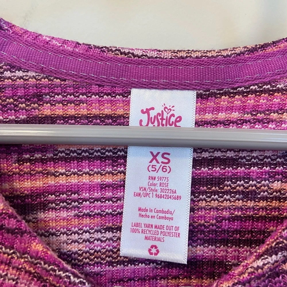 NWT | Justice girl’s space dye‎ flare sleeve top — XS